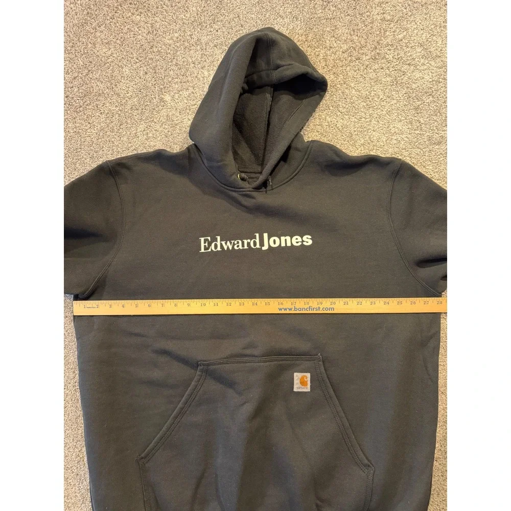 Carhartt Hoodie Mens 2XL Black Edward Jones K121 Pullover Original Fit Logo Work